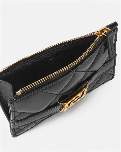 Versace: Black Greca Goddess Card Holder 